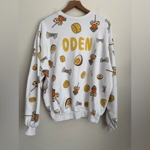 PUNYUS Japanese Brand ODEN Fullprint Sweatshirt Art Graphic Food crewneck XL